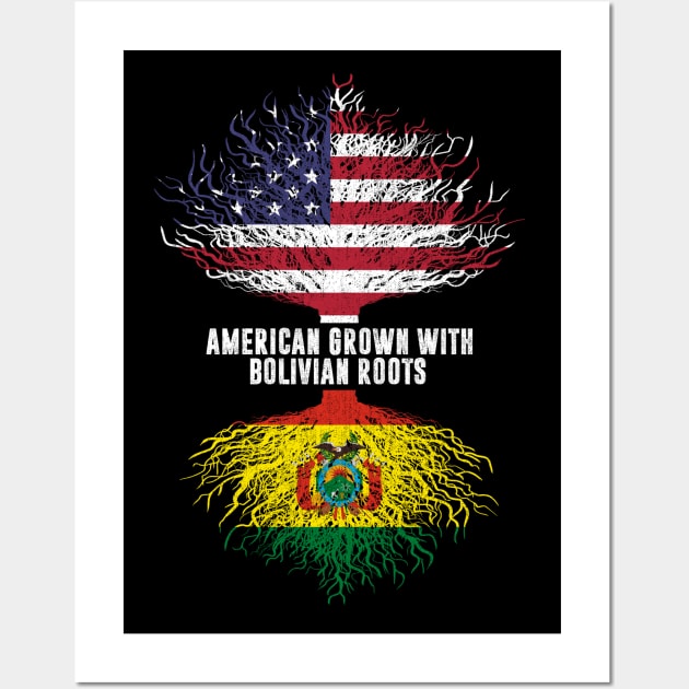 American Grown with Bolivian Roots USA Flag Wall Art by silvercoin